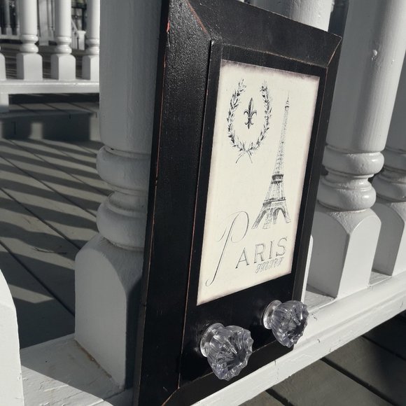 Crystal Door Knob Coat Rack Eiffel Tower Paris Theme Wall Hanging Hooks Jewelry - Picture 5 of 12